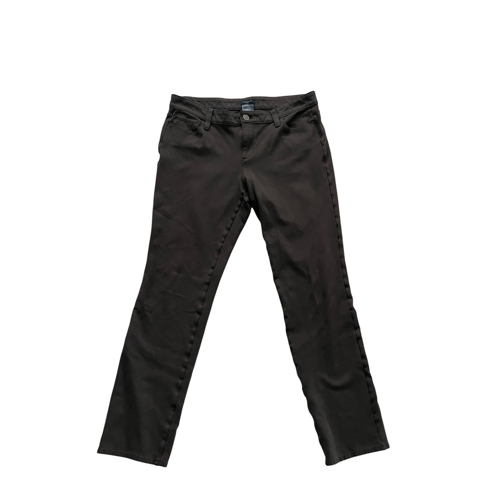 Ann Taylor Modern Straight Leg Pants Womens 10 Brown Stretch Business Casual